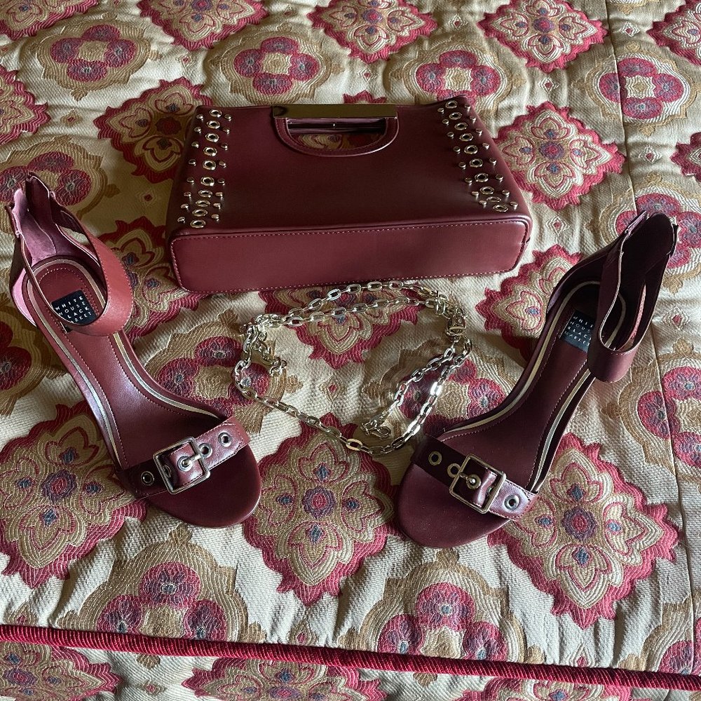 White and Black shoes and matching bag